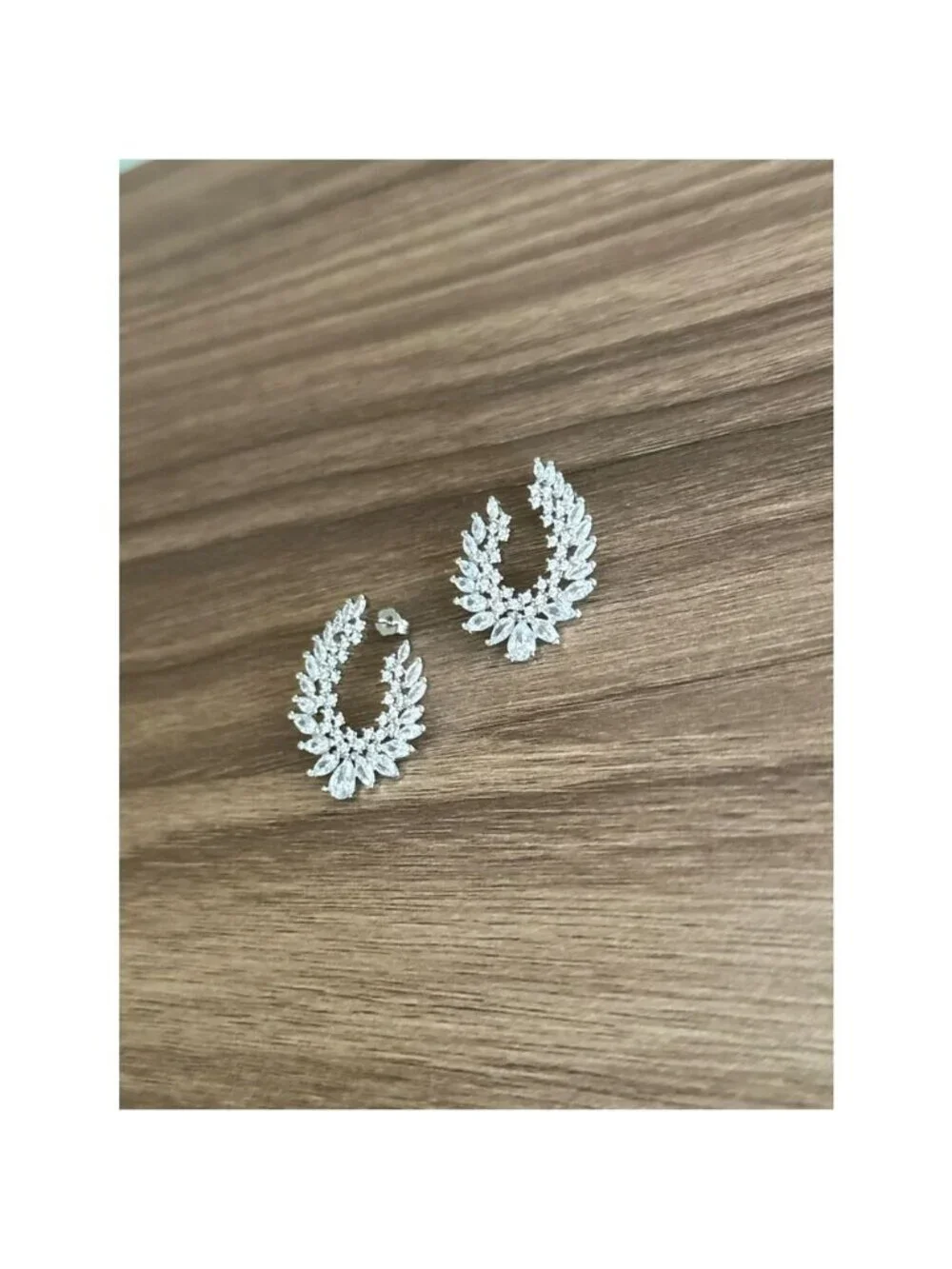 Diamond Leaf Statement Earrings Q1071